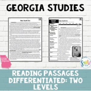 GA Social Studies: New South Era GSE SS8H7a Reading Activities - Image 2