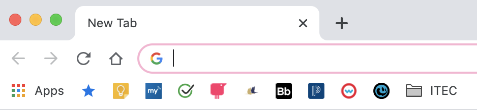 The first icon is Google Keep, the next few are sites I frequent, then I have my Teacher Grade Book login, an online classroom site, then my folders begin.