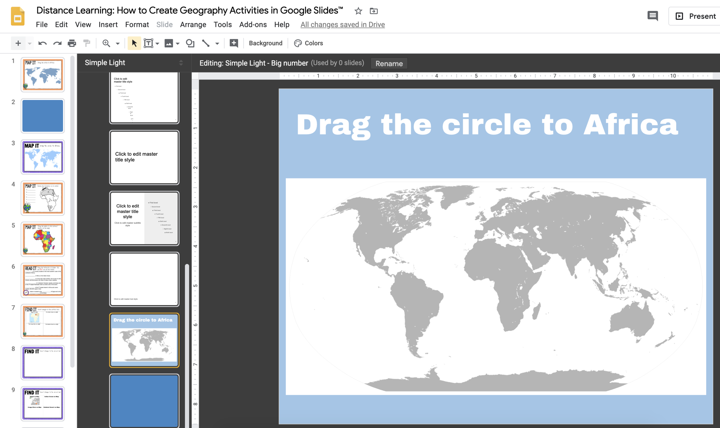 Master Slide View in Google Slides
