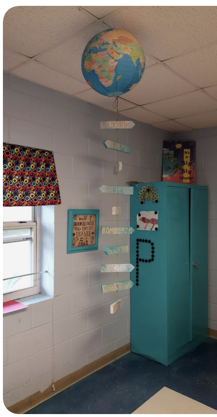Hang paper globes all around your classroom! Idea from Michelle Bush