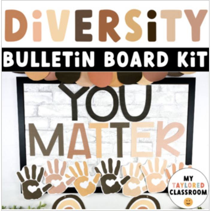 Create a super cute Diversity bulletin board with this affordable kit by My Taylored Classroom !