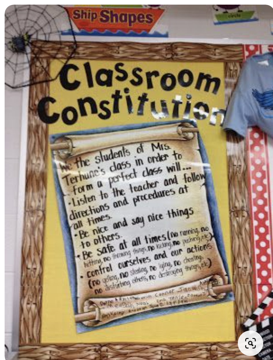 Post your classroom constitution! Idea by Teaching with Terhune